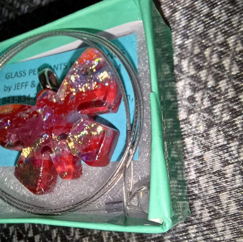 Handmade Glass Butterfly Pendant